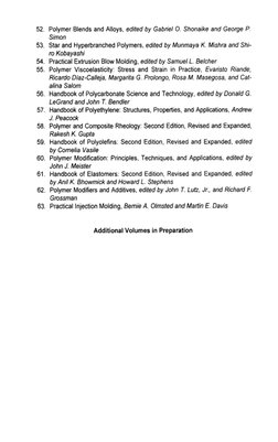 52.  Polymer  Blends  and  Alloys, 
edited by Gabriel 0. Shonaike and George P. 
53. Star and  Hyperbranched  Polymers, edite