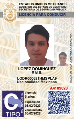 A4189623
LOPEZ DOMINGUEZ
RAUL
LODR000621HMSPLA9
Nacionalidad Mexicana
5 años
06/02/2023
06/02/2028
