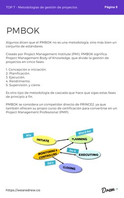 (https://wearedrew.co/)https://wearedrew.co (https://wearedrew.co/)
Algunos dicen que el PMBOK no es una metodología, sino m