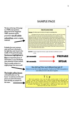 !5
SAMPLE PAGE
The box at the top of the page
is a TOEFL test question.
Almost all of the integrated