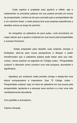 Cada capítulo é projetado para ajudá-lo a refletir, agir e
implementar os princípios judaicos em sua própr