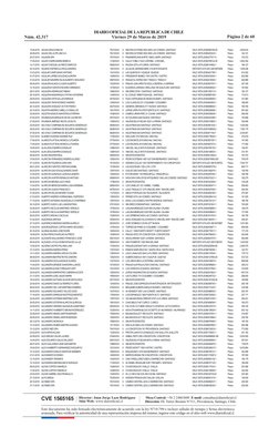 Director: Juan Jorge Lazo Rodríguez
Sitio Web:  www.diarioficial.cl
Mesa Central: +56 2 24863600  E-mail: consultas@diariofic