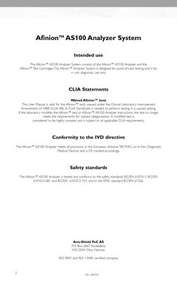 Afinion™ AS100 Analyzer: User Manual | PDF | Electrical Connector ...