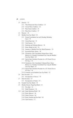 viii
CONTENTS
2.3
Elasticity / 23
2.3.1
Three-Dimensional Stress Condition / 23
2.3.2
Uniaxial Stress Condition / 24
2.3.3
Pl