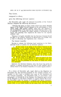 ICJ Advisory Opinion on UN Reparations | PDF | International Law | Rights