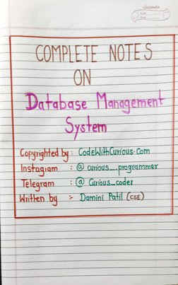 DBMS Handwritten Notes Q1j2as | PDF | Databases | Relational Database