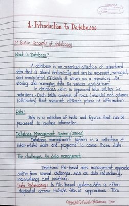 DBMS Handwritten Notes Q1j2as | PDF | Databases | Relational Database