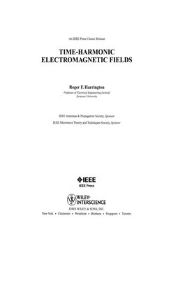 Time Harmonic Electromagnetic Fields Roger F Harrington | PDF