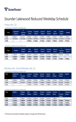 Sounder Train Schedule: Lakewood to Seattle | PDF | Rail Transport ...