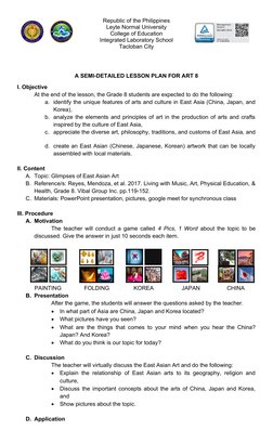East Asian Art Lesson Plan for Grade 8 | PDF | East Asia | Korea