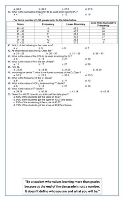 Understanding Percentiles in Math Exam | PDF | Percentile | Quantile