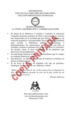 ADVERTENCIA 
ESTA ES UNA COPIA PRIVADA PARA FINES 
EXCLUSIVAMENTE EDUCACIONALES 
 
QUEDA PROHIBIDA  
LA VENTA, DISTRIBUCI