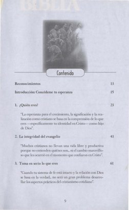 Reconocimientos 
Introducción: Concédeme tu esperanza 
l. ¿Quién eres? 
"La esperanza para el crecimiento, la significación y