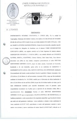 PAPEL ESPECIAL
NOTARIAL
VEINTE LEMPIRAS
2012-2015
N".1704905
C01(PE SVCP~~1vlj{ (j)~ JVSrrI Clj{
(j(if'/PVCBLICA
(])P, J{OJl{