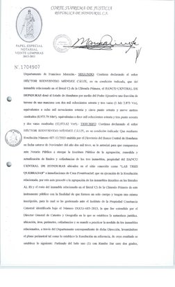 PAPEL ESPECIAL
NOTARIAL
VEINTE
LEMPlRAS
2012-2015
N".1704907
CO(j(TCESVP1(CE:MJI (])CEJVSTICI}1
(j{CEPV(jJLICJI
<DCEJ-[OJ{(})
