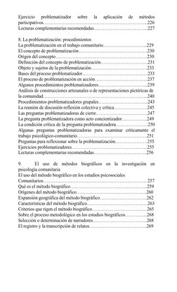 Ejercicio 
problematizador 
sobre 
la 
aplicación 
de 
métodos 
participativos…………………………………………………………...226 
Lecturas compleme