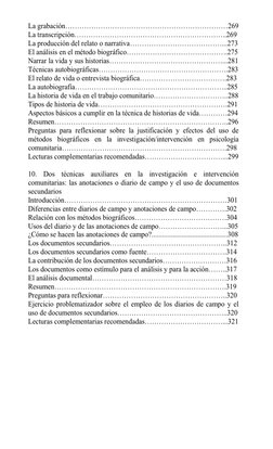 La grabación……………………………………………………………269 
La transcripción………………………………………………………..269 
La producción del relato o narrativa …………