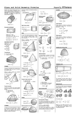 Solid Mensuration Formulas Guide | PDF | Triangle | Circle