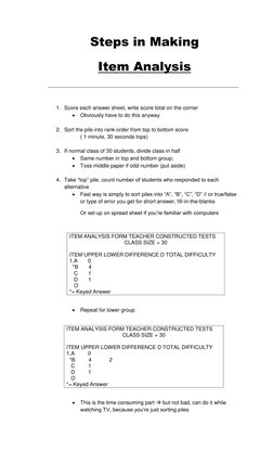 Item Analysis Process Steps for Conducting Item Analysis | PDF | Tests | Test (Assessment)