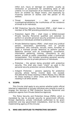 PNP Guidelines for Protective Security | PDF