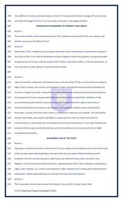 6 of 12 Intellectual Property Copyright © 2013 
 
into additional Trust(s), provided, however, that the Trustee(s) shall di