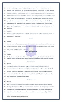 7 of 12 Intellectual Property Copyright © 2013 
 
not be limited, except as herein stated, and the governing law of the Tru