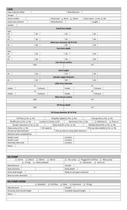 Engine Build Spec Chart.pdf Engine Build Specification Sheet | PDF | Distributor | Vehicle Technology