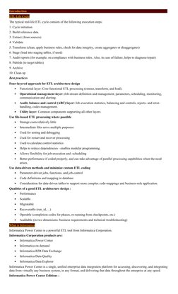 Introduction
ETL Life Cycle (http://informaticatutorials-naveen.blogspot.in/2011/04/etl-life-cycle_20.html)
The typical real-