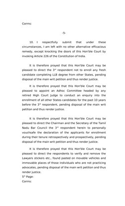 Corrns:
-5-
10.
I  respectfully  submit  that  under  these 
circumstances, I am left with no other alternative efficacious