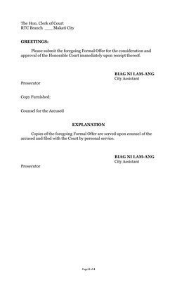 Page 4 of 4 
 
The Hon. Clerk of Court  
RTC Branch  ___ Makati City 
 
 
GREETINGS:  
 
 
Please submit the foregoing Form