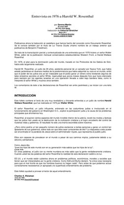 Entrevista en 1976 a Harold W. Rosenthal 
 
por Serena Martin 
28 Junio 2005 
del Sitio Web Rense 
traducción de Editorial-St