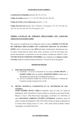 FUNDAMENTACION JURIDICA
Constitución de la República artículos: 80, 119, 121, 122.
Código de Familia artículos: 2, 5, 7, 101,