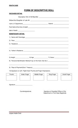 Descriptive Roll Form.pdf Descriptive Roll Form for Pension Claims | PDF | Hand | Business
