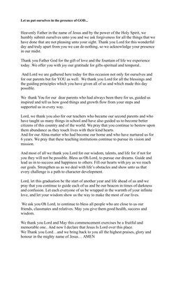 Graduation Prayer for Elementary Ceremony | PDF | God The Father | Prayer