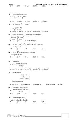 10      Concurso de Admisión 
ESOFA                                            POR LA PATRIA HASTA EL SACRIFICIO 
a) 0,1