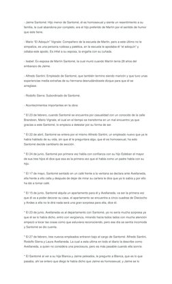 - Jaime Santomé: Hijo menor de Santomé, él es homosexual y siente un resentimiento a su 
familia, la cual abandona por comple