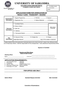UOS Degree Verification Application Form | PDF | Government Information ...