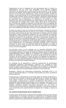 fundamental  es  que  la  búsqueda  de  una  psicoterapia  para  sí  mismos  es
habitualmente  (en  los  casos  más  favorabl