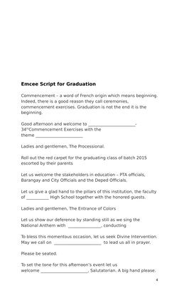 Sample Graduation Ceremony Script | PDF | Ceremonies | Further Education