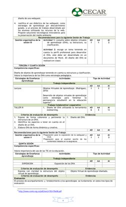 4 
diseño de una webquest. 
4. Justifica el uso didáctico de las webquest, como 
estrategia de aprendizaje por descub