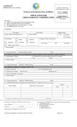 CHR Clearance Application Form Guide | PDF | Identity Document ...