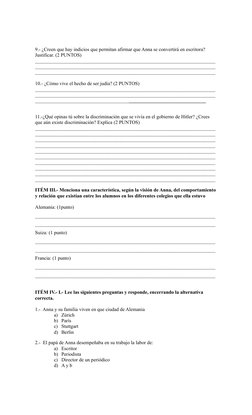 9.- ¿Creen que hay indicios que permitan afirmar que Anna se convertirá en escritora? 
Justificar. (2 PUNTOS)
_______________