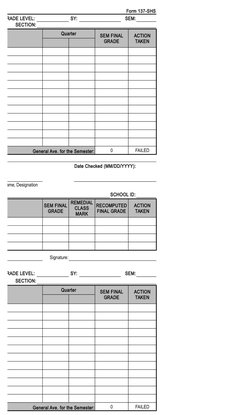 Senior High School Form 137 Overview | PDF | Schools | Science
