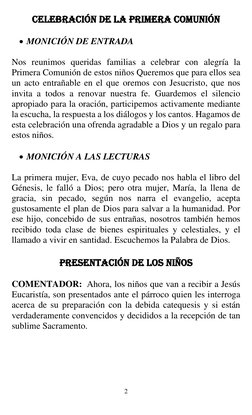 2 
 
CELEBRACIÓN DE LA PRIMERA COMUNIÓN 
 
 MONICIÓN DE ENTRADA 
 
Nos reunimos queridas familias a celebrar con alegría la