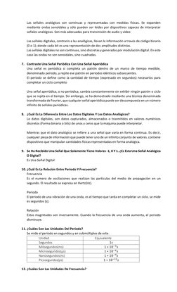 Las señales analógicas son continuas y representadas con medidas físicas. Se expanden 
mediante ondas senoidales y sólo puede