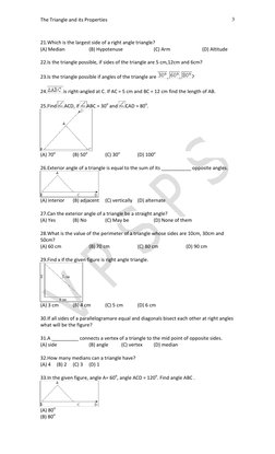 Class 7 Triangle Properties Worksheet | PDF | Triangle | Convex Geometry