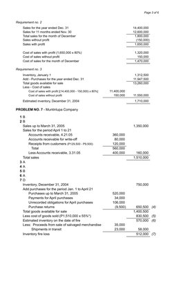 Page 3 of 6
Requirement no. 2
Sales for the year ended Dec. 31
      14,400,000 
Sales for 11 months ended Nov. 30
      12,6