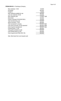 Page 4 of 6
Raw materials, 1/1/05
             60,000 
Purchases
           200,000 
Freight-in
             30,000 
Raw mate