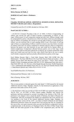 2002 Y L R 1016
[Lahore]
Before Rustam Ali Malik, J
BARISH ALI and 2 others---Petitioners
Versus 
Chaudhry MUSHTAQ AHMAD, ADD