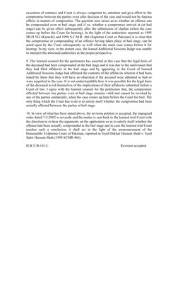 execution of sentence and Court is always competent to; entertain and give effect to the
compromise between the parties even